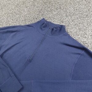REI Pullover Mens M Blue 1/4 Zip Performance Base Layer Long Sleeve Hiking Trail